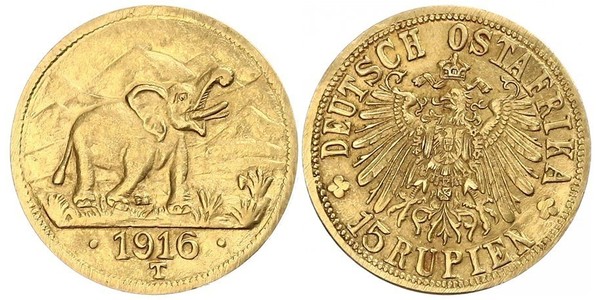 15 Rupee Africa Orientale Tedesca (1885-1919) Oro 