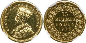 15 Rupee Raj Británico (1858-1947) Oro Jorge V (1865-1936)