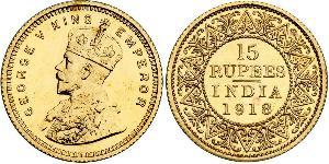15 Rupee Raj Británico (1858-1947) Oro Jorge V (1865-1936)