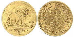 15 Rupee África Oriental Alemana (1885-1919) Oro 