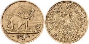 15 Rupee África Oriental Alemana (1885-1919) Oro 