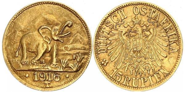 15 Rupee German East Africa (1885-1919) 金 