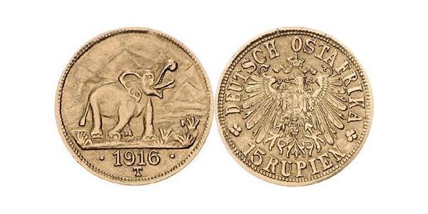 15 Рупия Германская Восточная Африка (1885-1919) Золото 