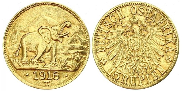 15 Рупія Німецька Східна Африка (1885-1919) Золото 