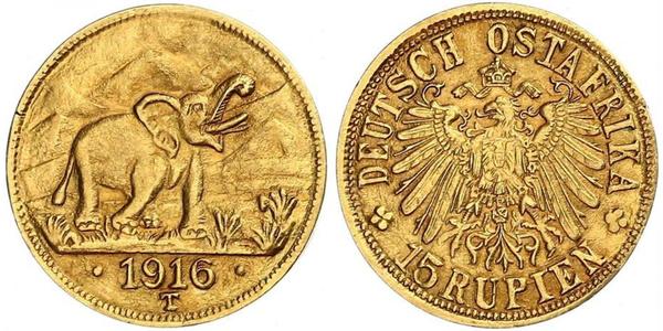 15 Рупія Німецька Східна Африка (1885-1919) Золото 