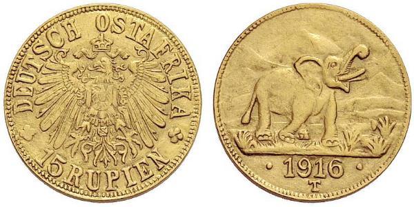 15 Рупія Німецька Східна Африка (1885-1919) Золото 