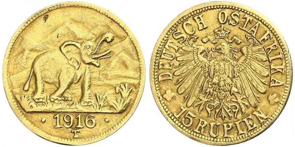 15 Рупія Німецька Східна Африка (1885-1919) Золото 