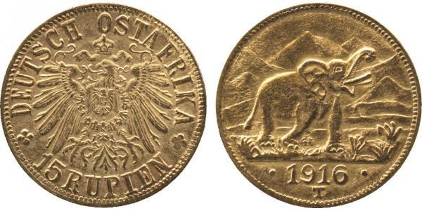 15 Рупія Німецька Східна Африка (1885-1919) Золото 