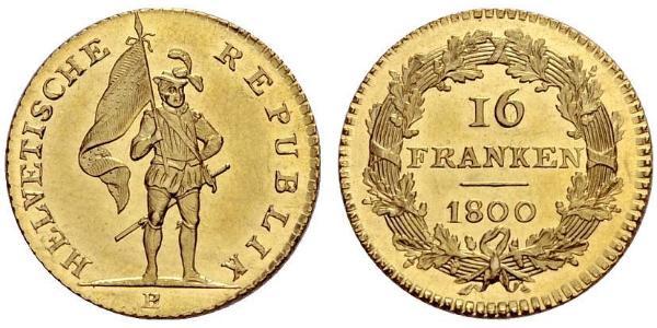 16 Franc Schweiz Gold 