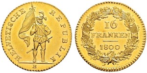 16 Franc Suiza Oro 