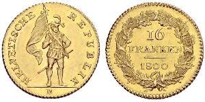 16 Franc Suiza Oro 