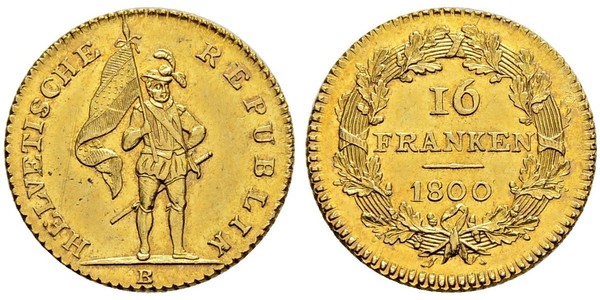 16 Franc Suiza Oro 