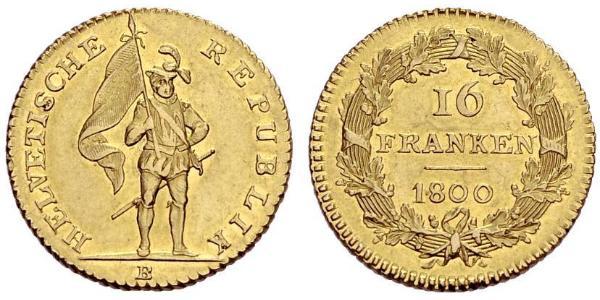 16 Franc Suiza Oro 