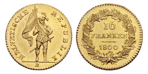 16 Franc Suiza Oro 