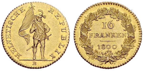 16 Franc Suiza Oro 