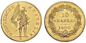 16 Franc Svizzera Oro 