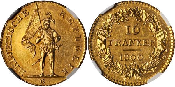 16 Franc Svizzera Oro 