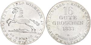 16 Groschen Hanovre Argent Guillaume IV (1765-1837)