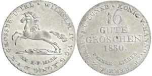 16 Groschen Hanovre Argent Guillaume IV (1765-1837)