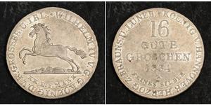 16 Groschen Hanovre Argent Guillaume IV (1765-1837)