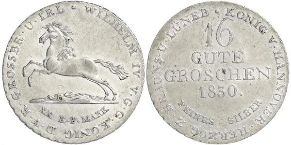 16 Groschen Hanovre Argent Guillaume IV (1765-1837)