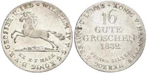 16 Groschen Hannover Plata Guillermo IV (1765-1837)