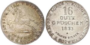 16 Groschen Hannover Plata Guillermo IV (1765-1837)