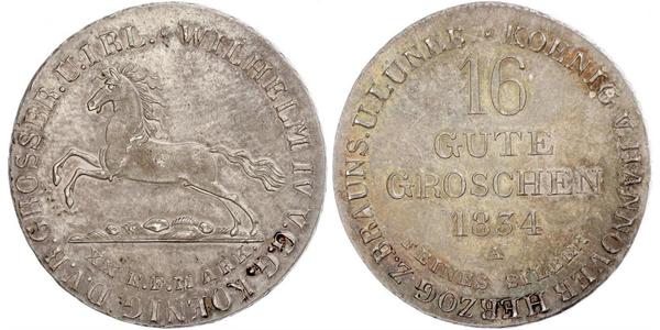 16 Groschen Hannover Plata Guillermo IV (1765-1837)