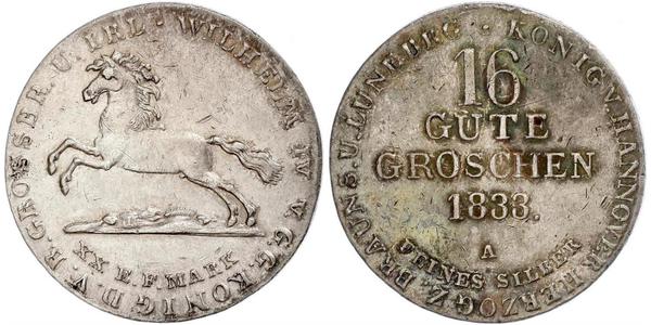 16 Groschen Hannover Plata Guillermo IV (1765-1837)