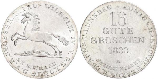 16 Groschen Hannover Silber Wilhelm IV (1765-1837)