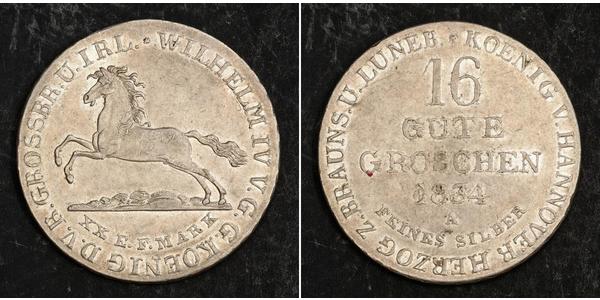 16 Groschen Hannover Silber Wilhelm IV (1765-1837)
