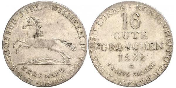 16 Groschen Hanover Silver William IV (1765-1837)