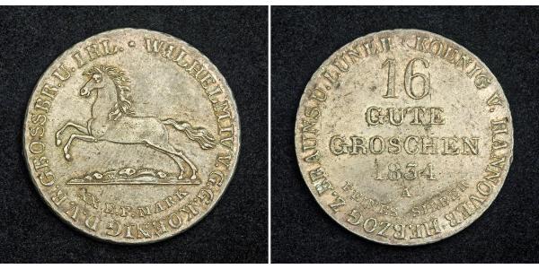 16 Groschen Hanover Silver William IV (1765-1837)
