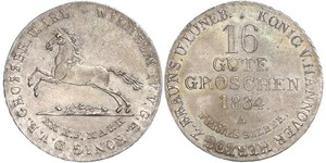 16 Groschen Ганновер Серебро Вильгельм IV (1765-1837)