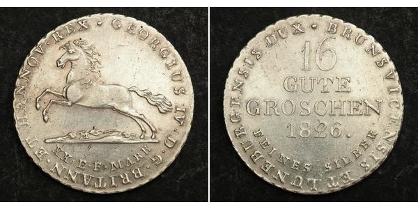 16 Groschen 汉诺威 銀 威廉四世 (英國)