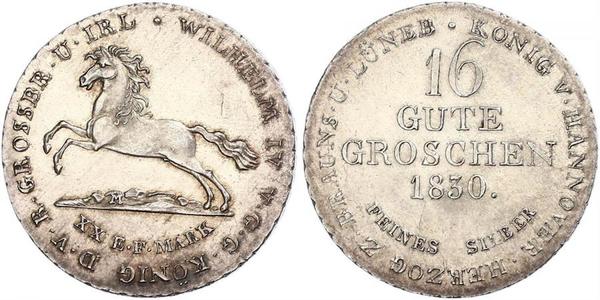 16 Groschen 汉诺威 銀 威廉四世 (英國)