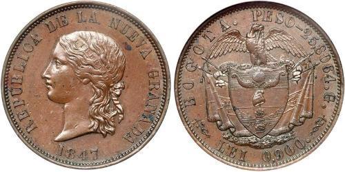 16 Peso République de Nouvelle-Grenade (1831–1858) Cuivre 