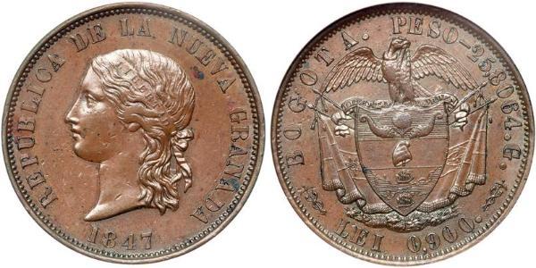 16 Песо Республіка Нова Гранада (1831–1858) Мідь 
