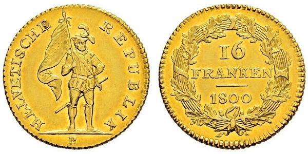16 Франк Швейцария Золото 
