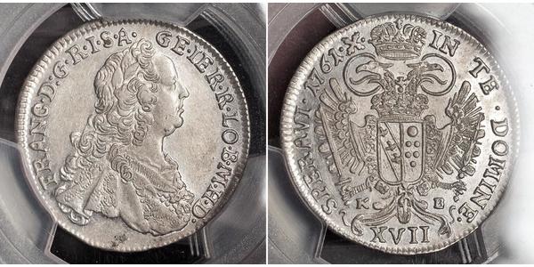 17 Крейцер Австрия Серебро (билон) Франц I Стефан(1708-1765)