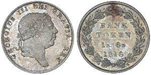 18 Penny Vereinigtes Königreich von Großbritannien und Irland (1801-1922) Silber Georg III (1738-1820)