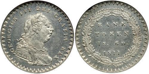 18 Penny Vereinigtes Königreich von Großbritannien und Irland (1801-1922) Silber Georg III (1738-1820)