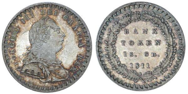 18 Penny Vereinigtes Königreich von Großbritannien und Irland (1801-1922) Silber Georg III (1738-1820)