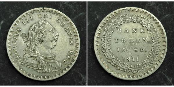 18 Penny Vereinigtes Königreich von Großbritannien und Irland (1801-1922) Silber Georg III (1738-1820)