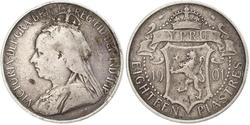 18 Piastre British Cyprus (1878 - 1960) Argento Vittoria (1819 - 1901)
