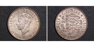 18 Piastre British Cyprus (1878 - 1960) Argento Giorgio VI (1895-1952)
