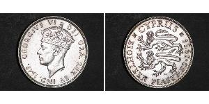 18 Piastre British Cyprus (1878 - 1960) Argento Giorgio VI (1895-1952)