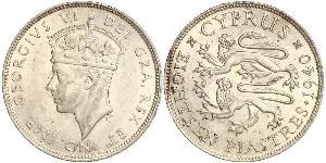 18 Piastre British Cyprus (1914–1960) Silver George VI (1895-1952)