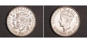 18 Piastre British Cyprus (1914–1960) 銀 乔治六世 (1895-1952)