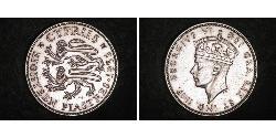 18 Пиастр Британский Кипр (1878 - 1960) Серебро Георг VI (1895-1952)